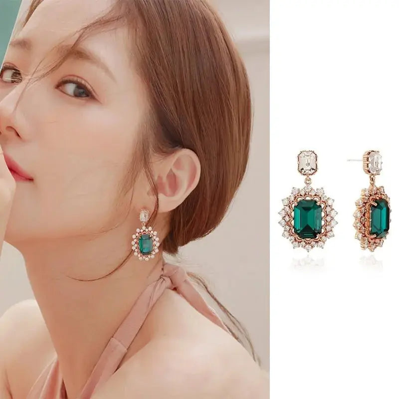 MENG JIQIAO 2019 Korean TV Star Crystal Tassel Drop Earrings for Women Party Jewelry American Roasting Company