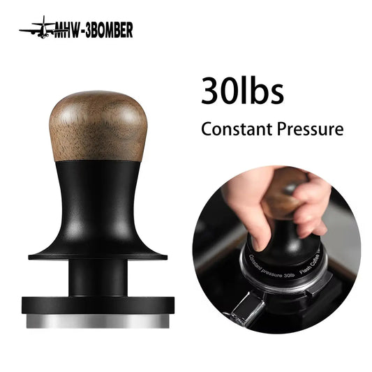 MHW-3BOMBER 30lb Constant Pressure Coffee Tamper 51mm 53mm 58mm Espresso Flat Tampers with Calibrated Spring Loaded Barista Tool American Roasting Company