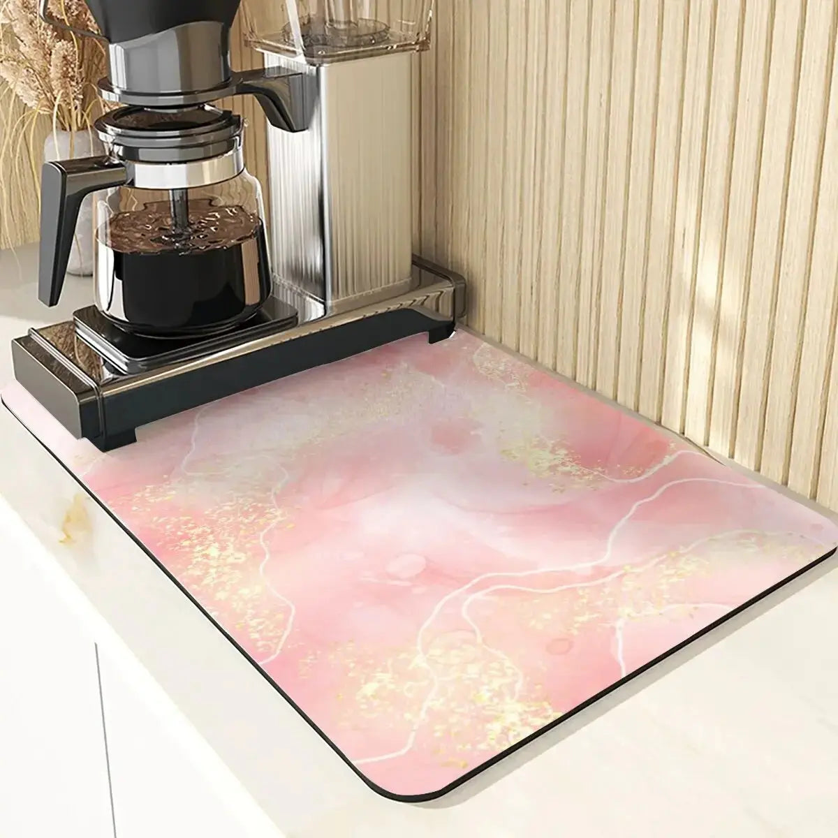 Marble Style Absorbent Drying Mat For Kitchen Table Dining Tables Mat Stripe Pattern Table Decor And Accessories Drink Coasters American Roasting Company