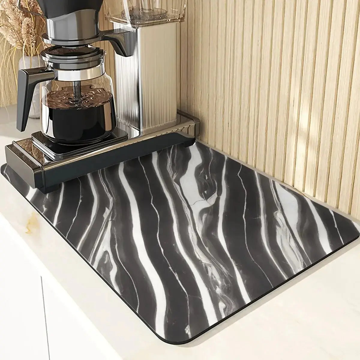 Marble Style Absorbent Drying Mat For Kitchen Table Dining Tables Mat Stripe Pattern Table Decor And Accessories Drink Coasters American Roasting Company