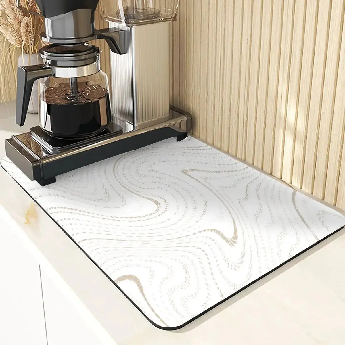 Marble Style Absorbent Drying Mat For Kitchen Table Dining Tables Mat Stripe Pattern Table Decor And Accessories Drink Coasters American Roasting Company