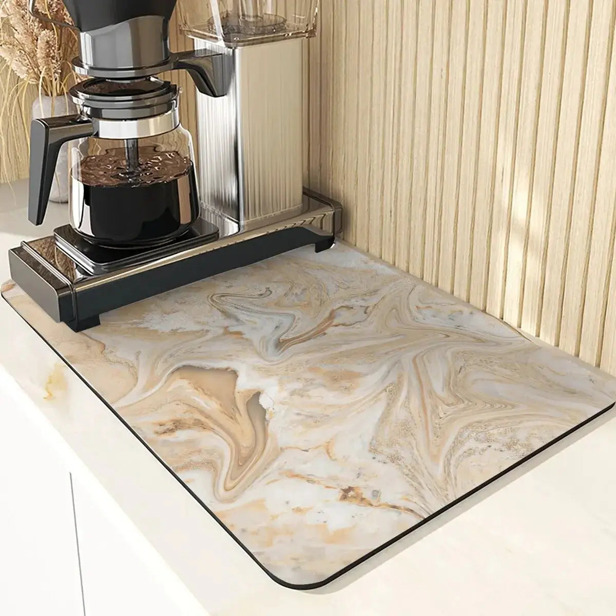 Marble Style Absorbent Drying Mat For Kitchen Table Dining Tables Mat Stripe Pattern Table Decor And Accessories Drink Coasters American Roasting Company