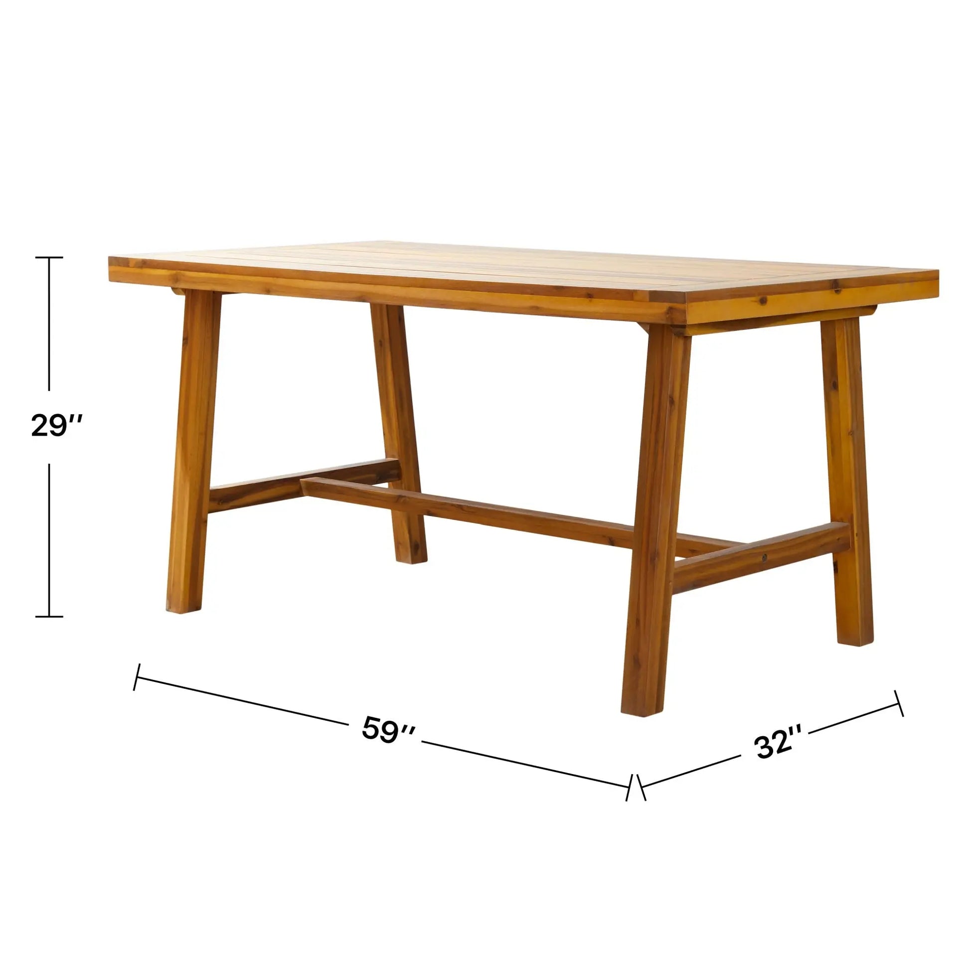 Miami Outdoor Patio Picnic Dining Table, 59 L x 32 W x 29 H (inches) Doba