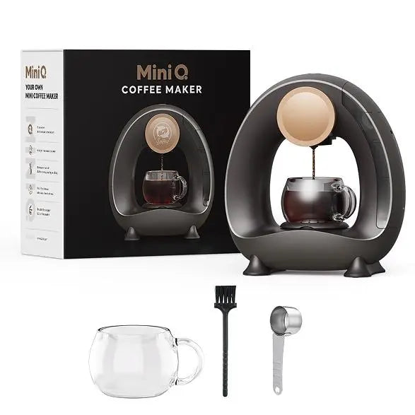 MiniQ Portable American coffee machine Grey 2in1 semi-automatic coffee machine 1400W drip coffee machine coffee powder 20g optional powder holder or optional K cup holder Doba