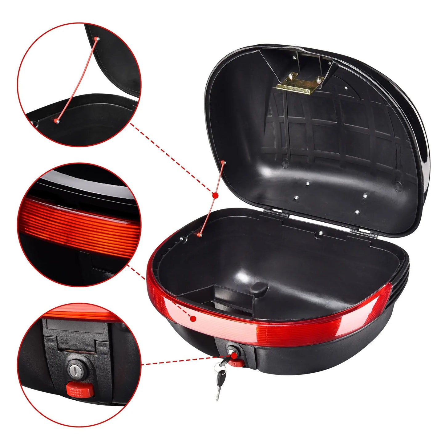 Motorcycle Tail Box, Moped, Scooter Lock Box, Suitcase, Helmet Storage Box Doba