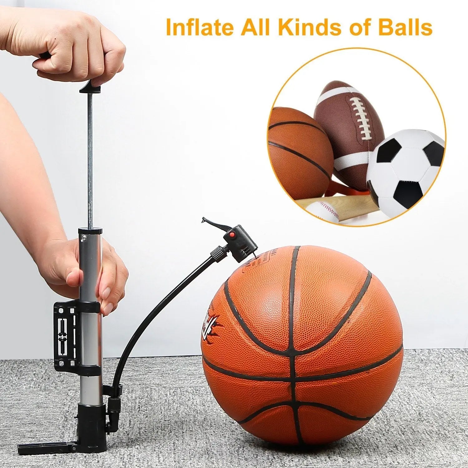 Mini Bike Pump Portable Bicycle Tire Inflator Ball Air Pump w/ Mount Frame For Mountain Road Bike Doba