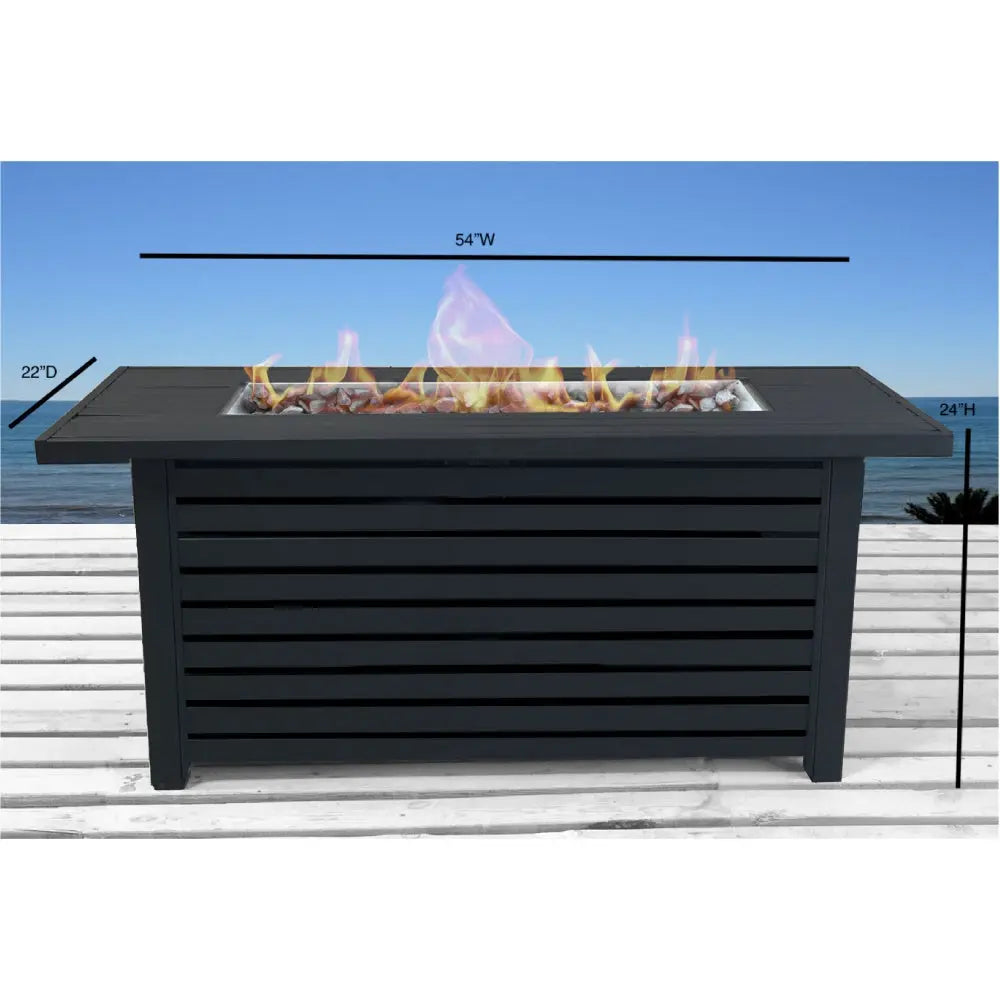 Gas Fireplace Table, Living Source International Steel Propane/Natural Gas Outdoor Fire Pit Table with Lid 50000 BTU Doba