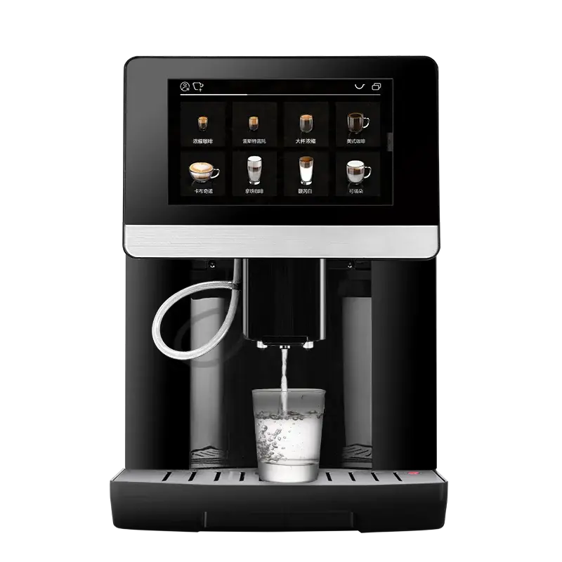 One Touch Bean To Cup 7 Inch 9 Language Automatic Espresso Coffee Maker Cappuccino Latte Hot Water Milk Coffee Built in Grinder - American Roasting Company