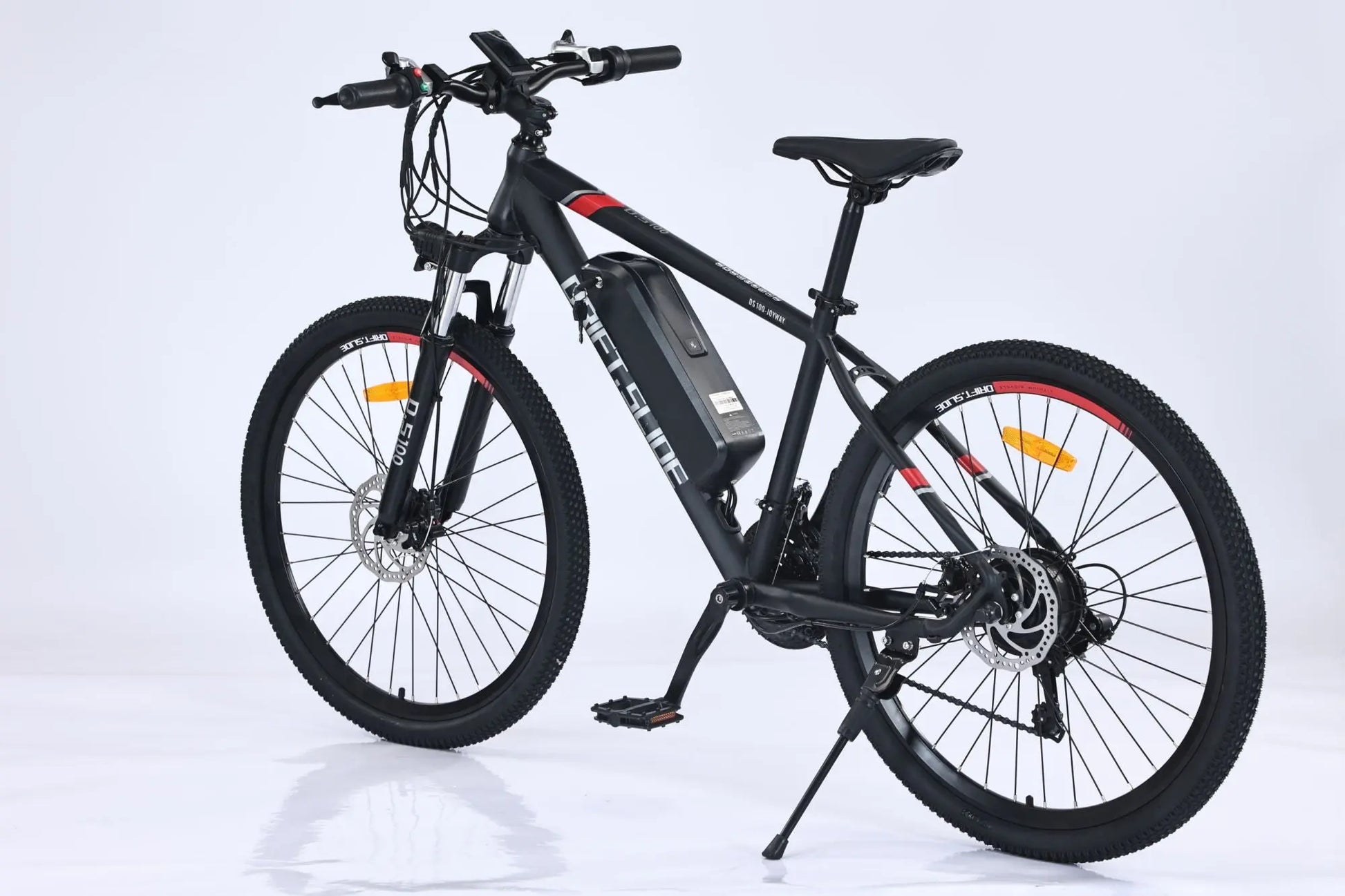 Adult, E Bike, Drift-Side, GT-X100 350W Electric Bike for Adults 26'' Tire 36V 13Ah Up to 50 Miles Adults Electric Bicycle (Black/Red or Gray/Orange) Doba