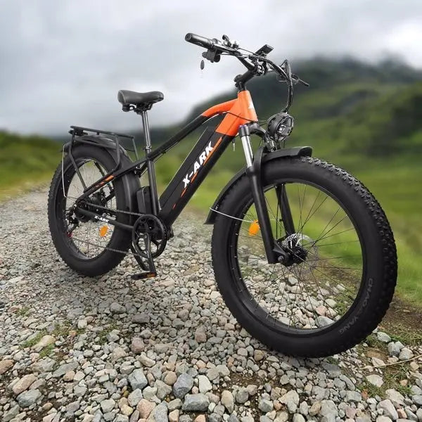 Adult, X-ARK Electric Bike 1000W Motor Fat Tire 26x4 Mountain Bike (Black/Orange) Doba