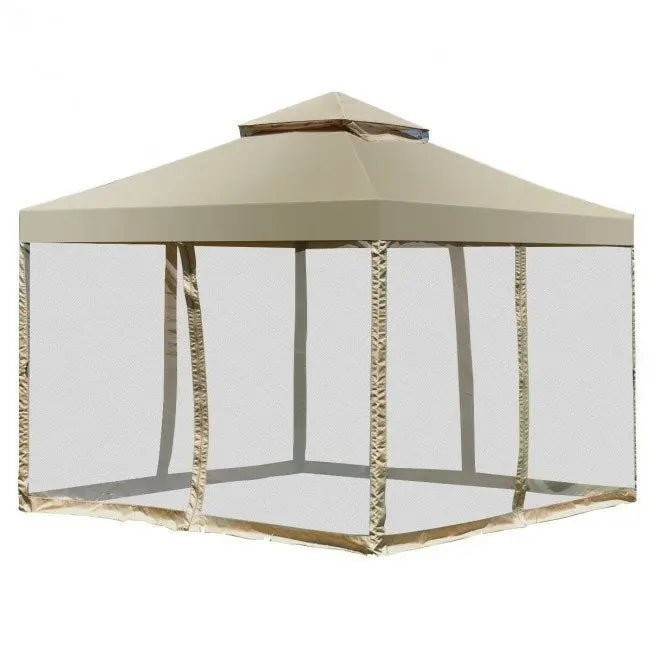 Outdoor 2-Tier 10 Feet x 10 Feet Screw-free Structure Shelter Gazebo Canopy Doba