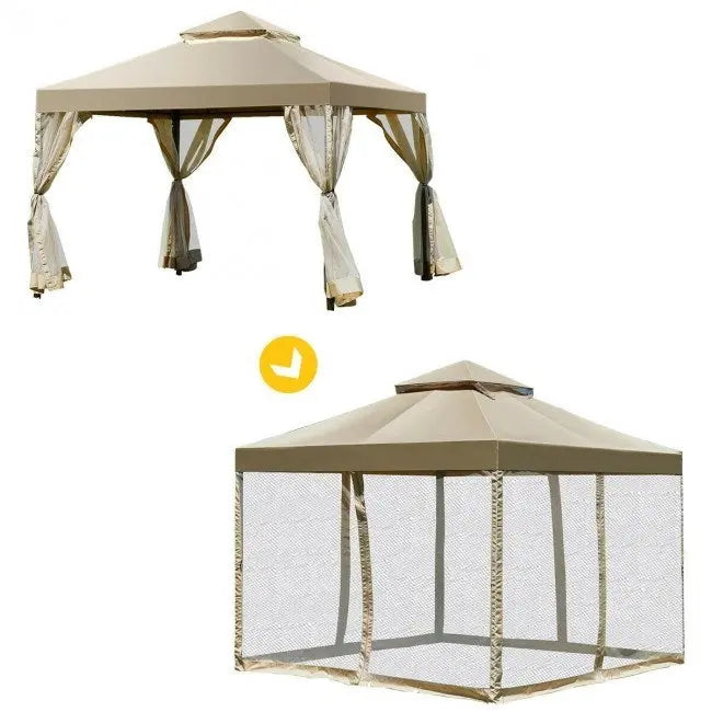 Outdoor 2-Tier 10 Feet x 10 Feet Screw-free Structure Shelter Gazebo Canopy Doba