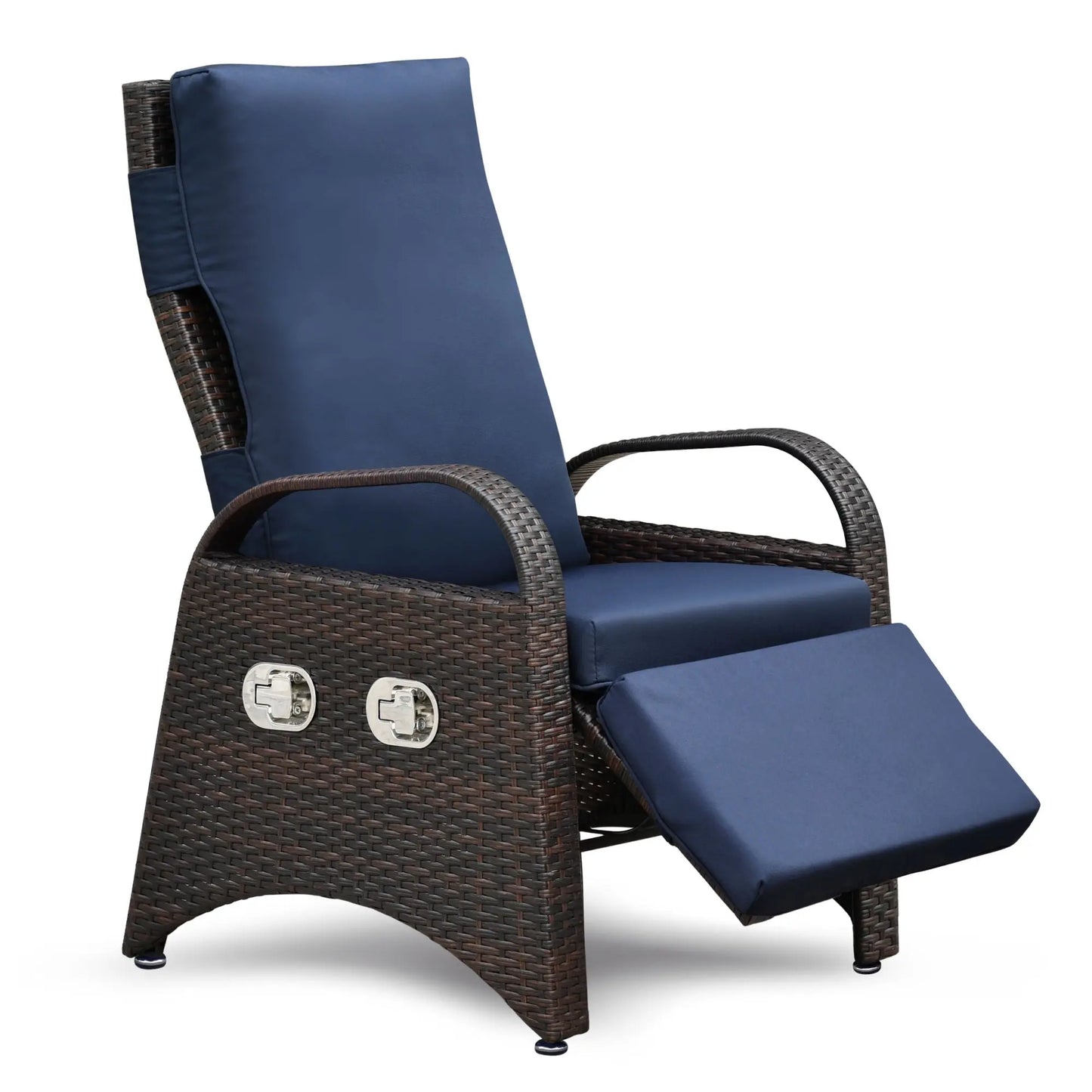 Outdoor Adjustable Wicker Recliner with Flip Table, Recliner with Style Doba