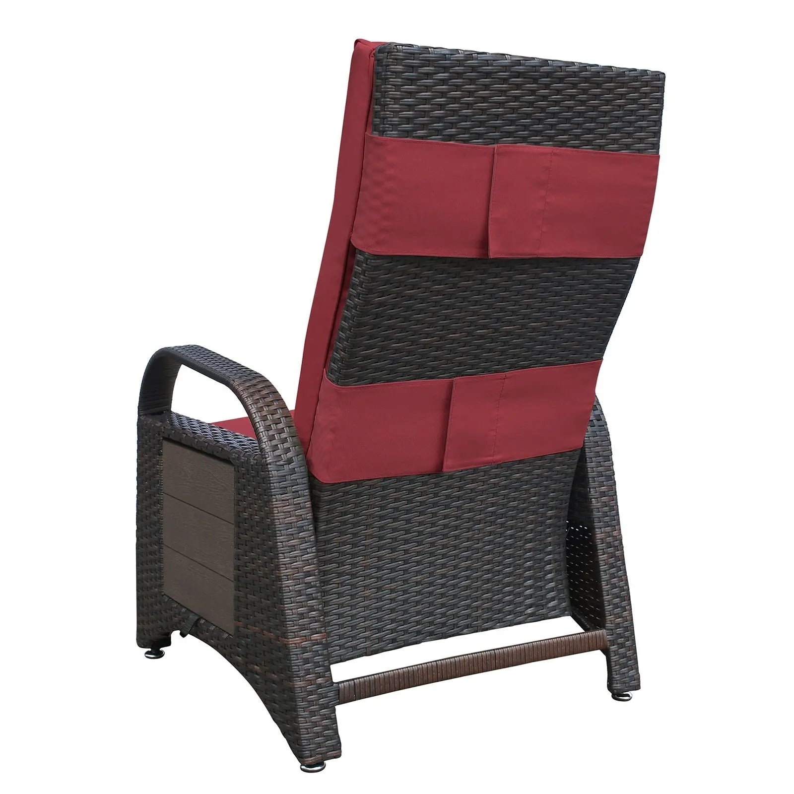 Outdoor Adjustable Wicker Recliner with Flip Table, Recliner with Style Doba