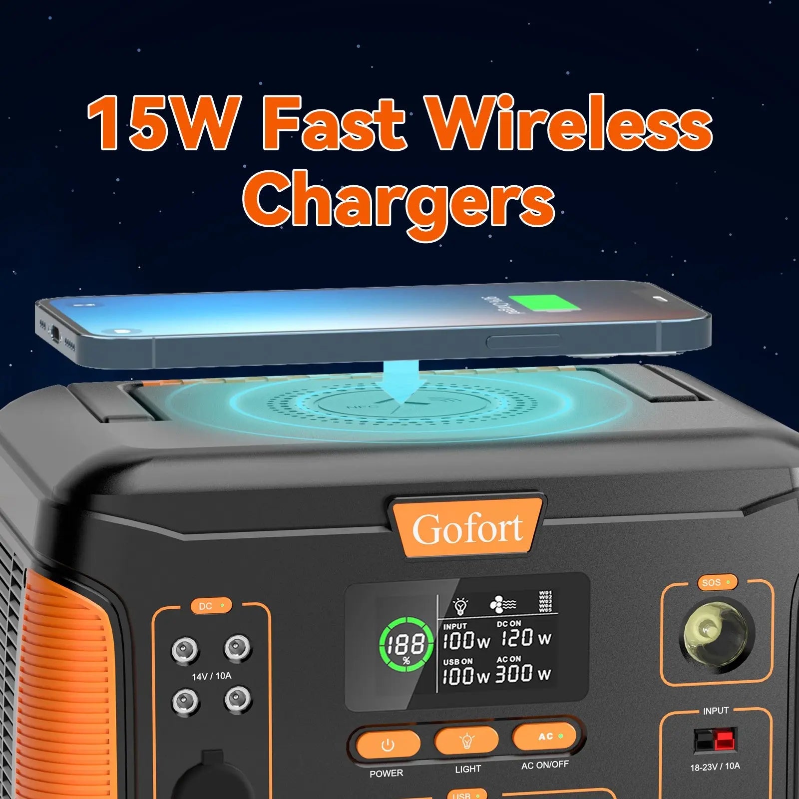 Solar Power Generator, 1000W, GOFORT Portable Power Station 932Wh/1000W Wireless Charger 15W PD 60W Type-C/QC3.0/Outlets Solar Generator CPAP Battery Power Emergency Backup Power for Home Outdoor RV Camping Fishing Doba