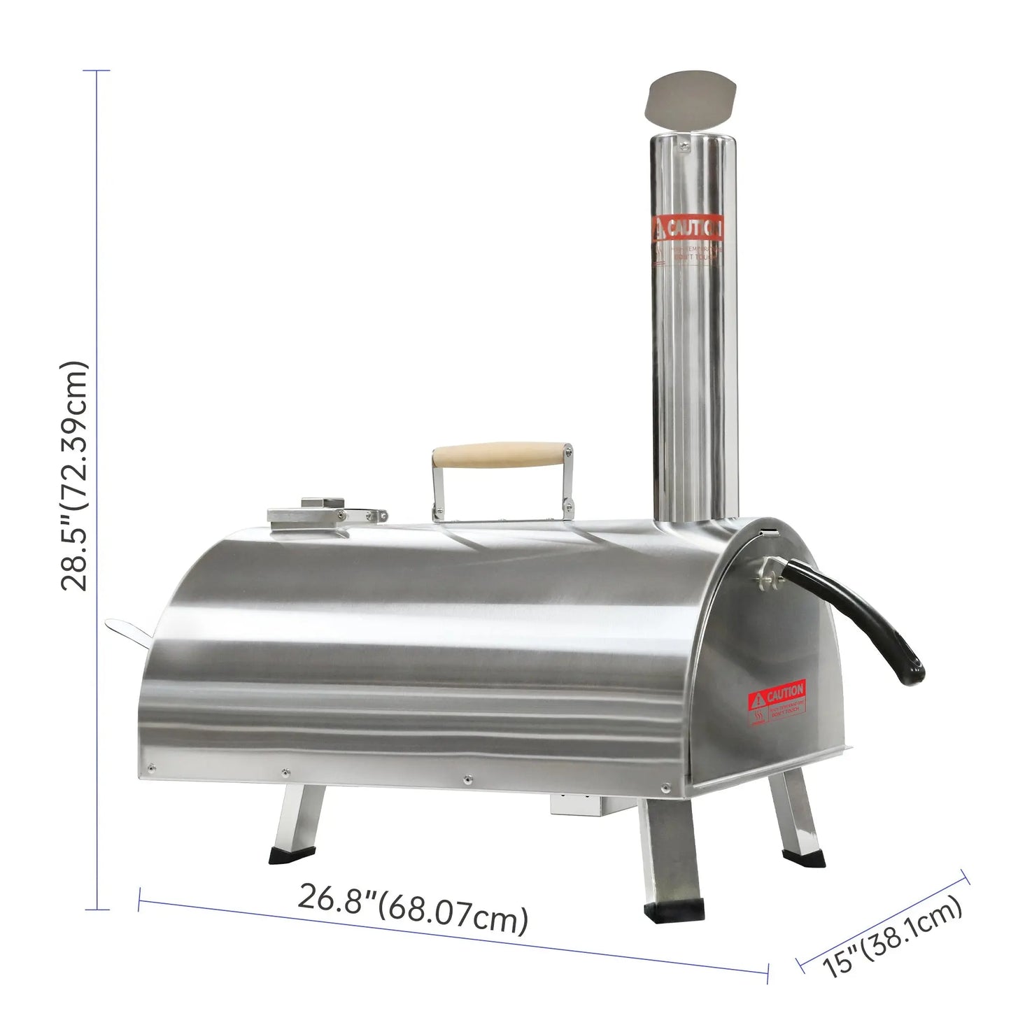 Pizza Oven Outdoor 12" Automatic Rotatable Pizza Ovens Portable Stainless Steel Wood Fired Pizza Oven Pizza Maker with Built-in Thermometer Pizza Cutter Carry Bag Doba