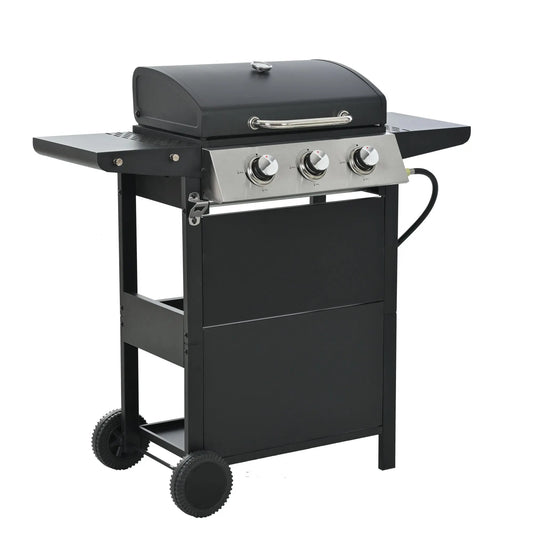 Propane Grill 3 Burner Barbecue Grill Stainless Steel Gas Grill, 25650 BTU Gas Grill with Porcelain Enamel Wire Cooking Grates Doba