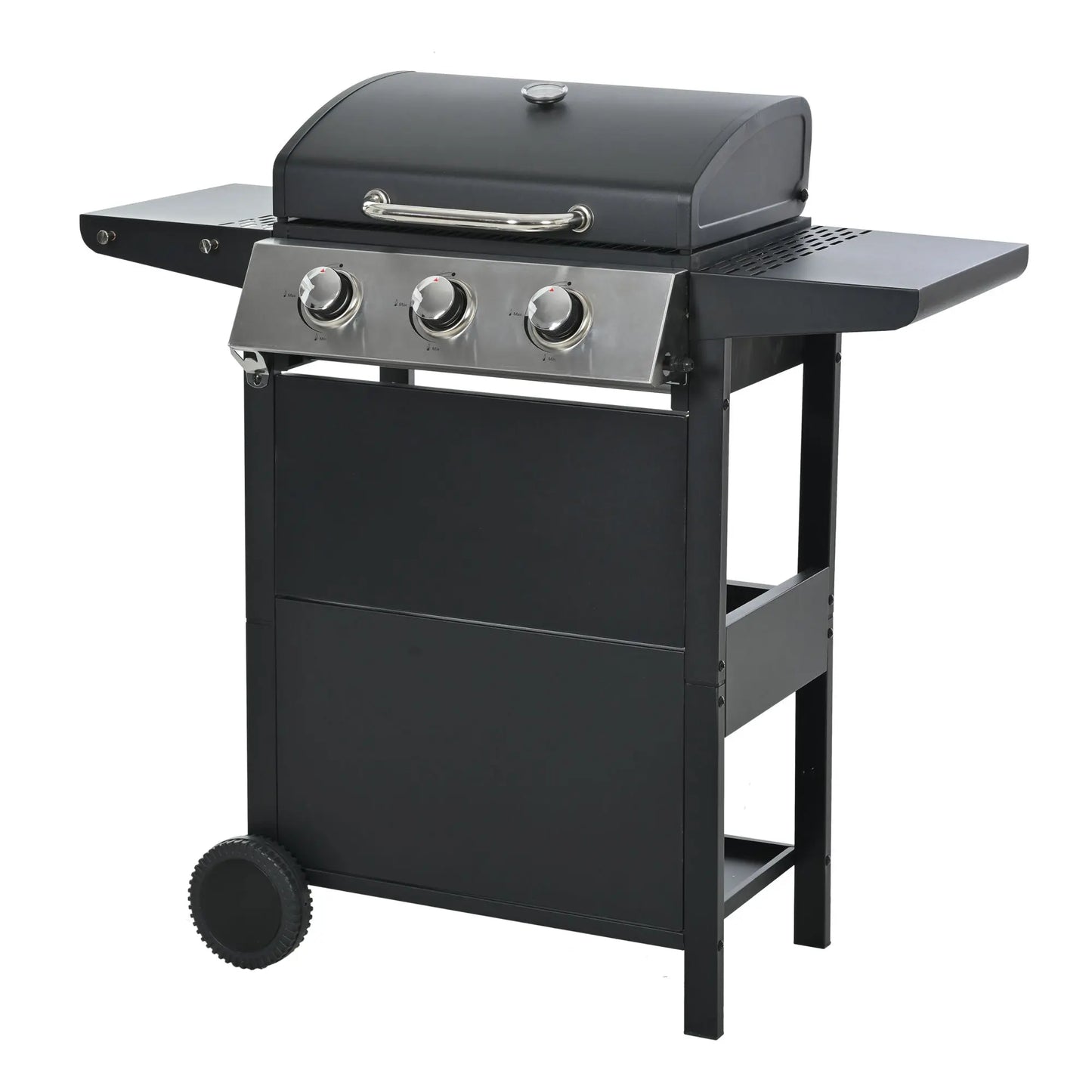 Propane Grill 3 Burner Barbecue Grill Stainless Steel Gas Grill, 25650 BTU Gas Grill with Porcelain Enamel Wire Cooking Grates Doba