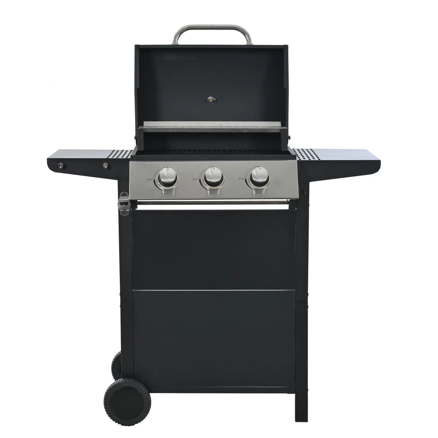 Propane Grill 3 Burner Barbecue Grill Stainless Steel Gas Grill, 25650 BTU Gas Grill with Porcelain Enamel Wire Cooking Grates Doba