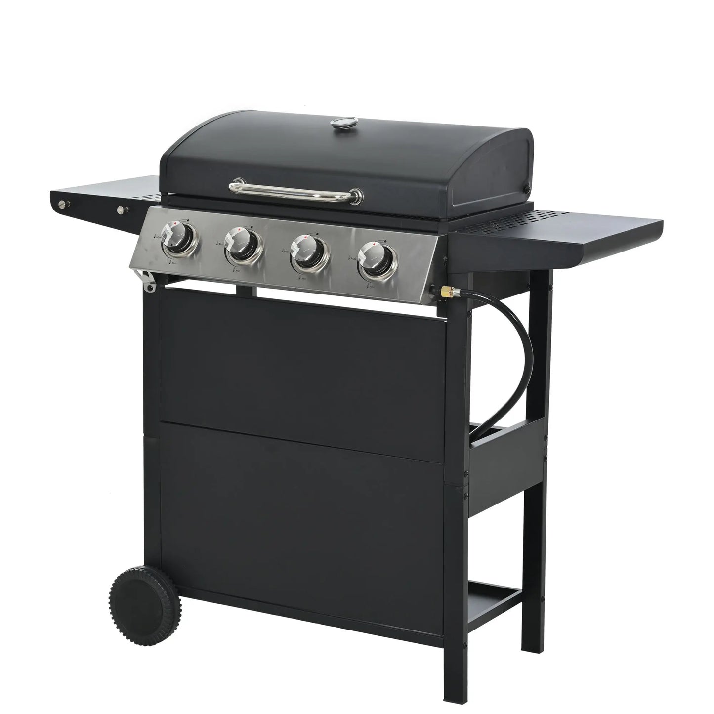 Propane Grill 4 Burner Barbecue Grill Stainless Steel Gas Grill, 34300 BTU Gas Grill, with Porcelain Enamel Wire Cooking Grates Doba