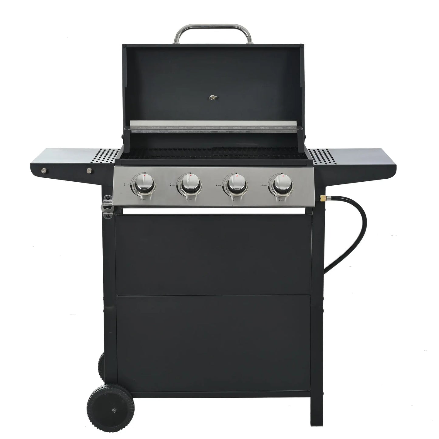 Propane Grill 4 Burner Barbecue Grill Stainless Steel Gas Grill, 34300 BTU Gas Grill, with Porcelain Enamel Wire Cooking Grates Doba