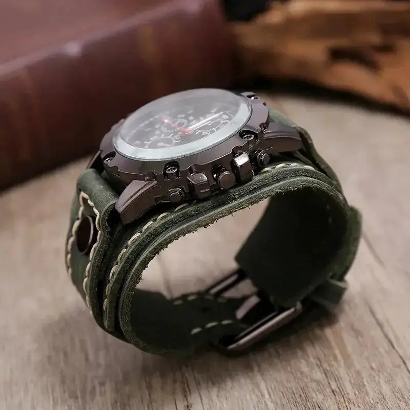 Quartz Jin Xin Watches for Men with Leather Band, 44mm American Roasting Company