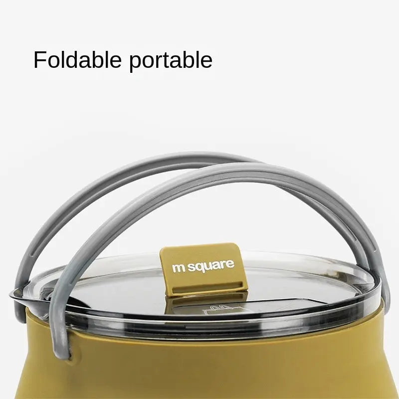 Silicone folding kettle portable wild camping outdoor open fire coffee tea cassette cooker cookware Doba