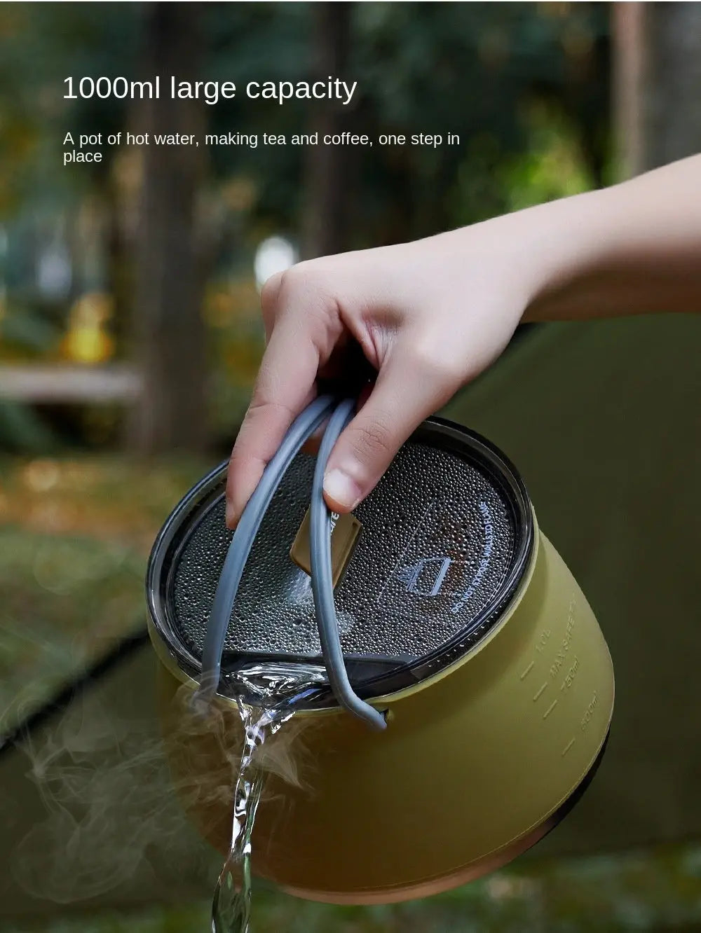 Silicone folding kettle portable wild camping outdoor open fire coffee tea cassette cooker cookware Doba