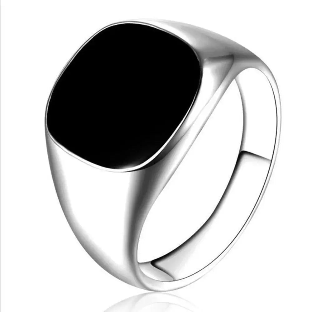 Solid Polished Stainless Steel Men Ring Band Biker Men Signet Ring Finger Jewelry famous designer black rings for men American Roasting Company