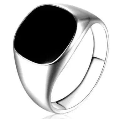 Solid Polished Stainless Steel Men Ring Band Biker Men Signet Ring Finger Jewelry famous designer black rings for men American Roasting Company