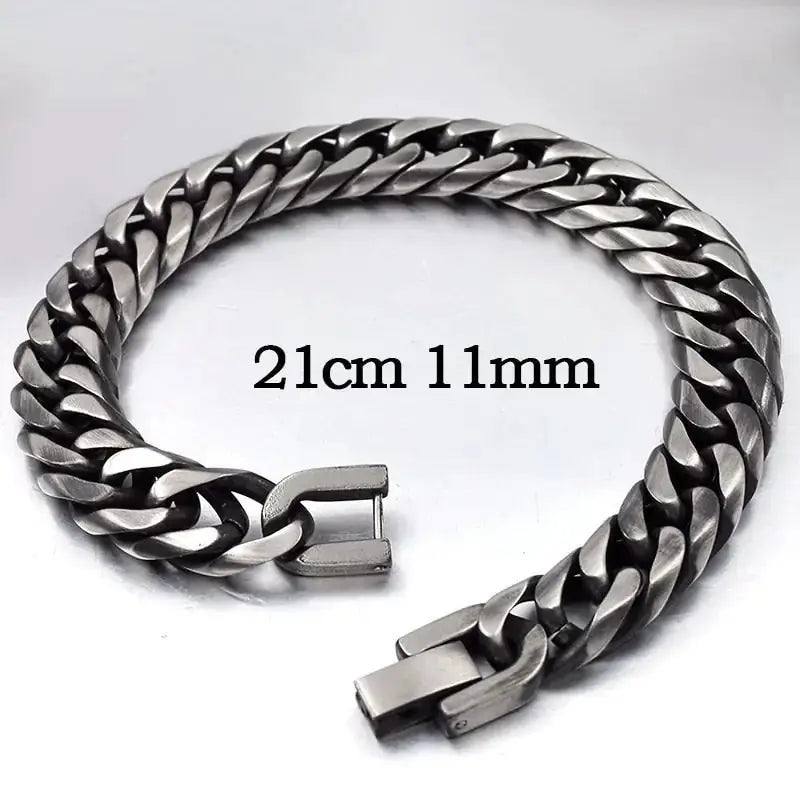 Stainless Steel Curb Dome Link Wristband Jewelry American Roasting Company