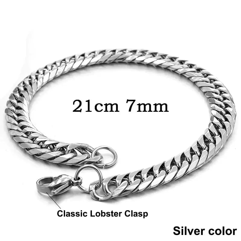 Stainless Steel Curb Dome Link Wristband Jewelry American Roasting Company