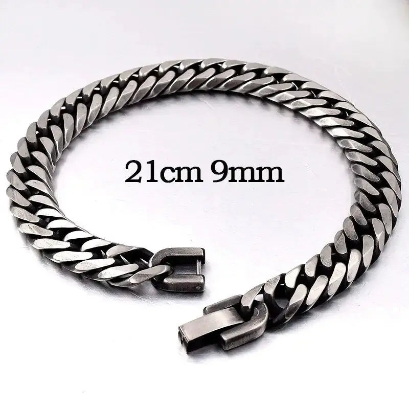 Stainless Steel Curb Dome Link Wristband Jewelry American Roasting Company