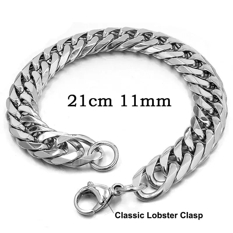 Stainless Steel Curb Dome Link Wristband Jewelry American Roasting Company