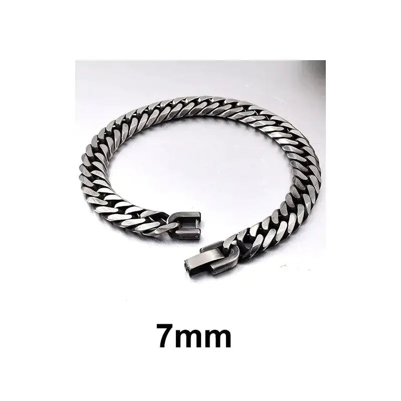 Stainless Steel Curb Dome Link Wristband Jewelry American Roasting Company