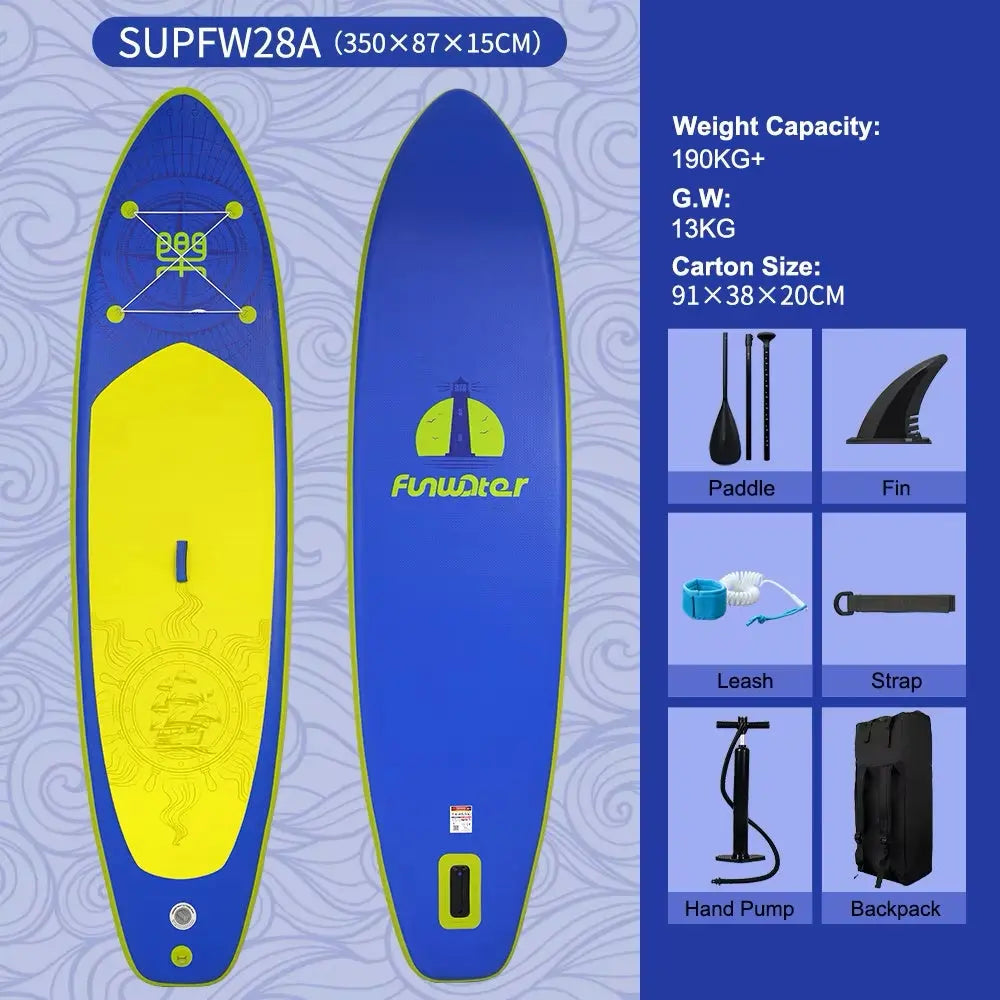 Stand Uo Paddle Board, 11'6"×34"×6" Extra Wide Inflatable Paddle Board, Stand Up Set Doba