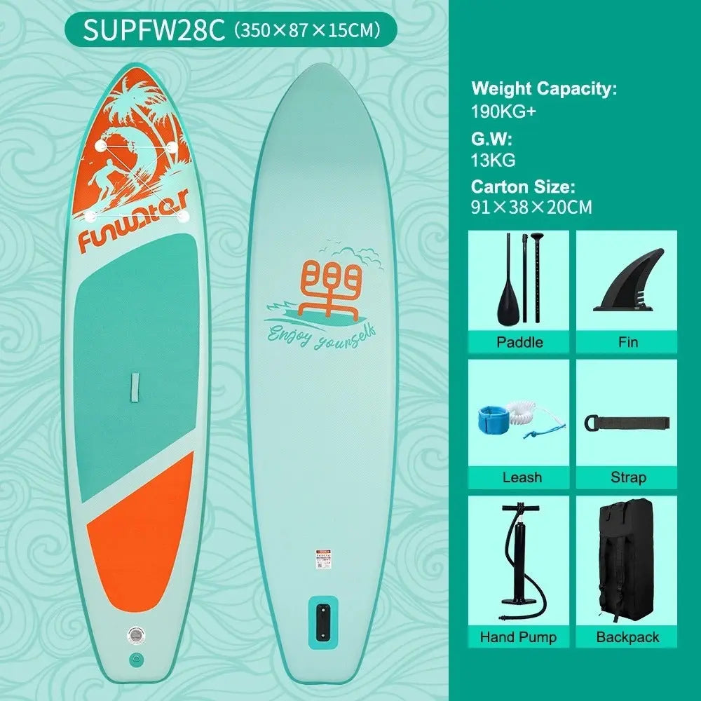 Stand Uo Paddle Board, 11'6"×34"×6" Extra Wide Inflatable Paddle Board, Stand Up Set Doba