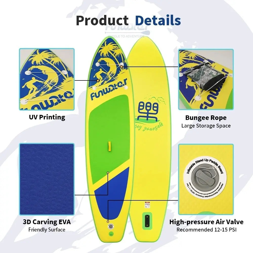 Stand Uo Paddle Board, 11'6"×34"×6" Extra Wide Inflatable Paddle Board, Stand Up Set Doba