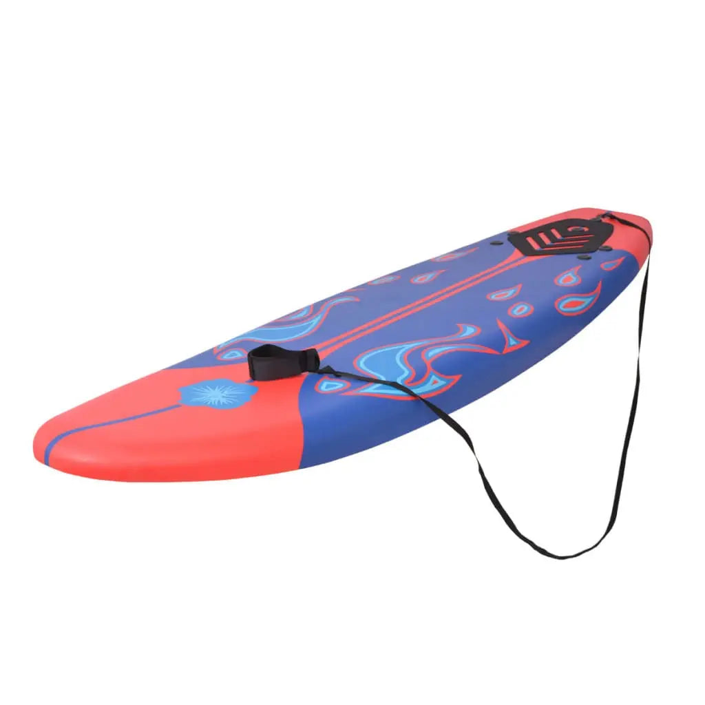 Stand Up Surf Boards, Surfboard Blue and Red 66.9" x 18.4" x 3.1" (L x W x T) Detachable Fin Sups Doba