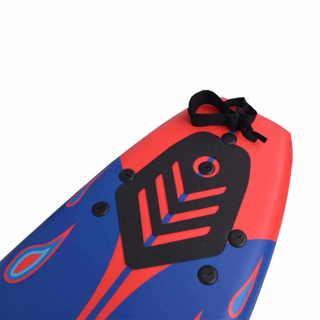 Stand Up Surf Boards, Surfboard Blue and Red 66.9" x 18.4" x 3.1" (L x W x T) Detachable Fin Sups Doba