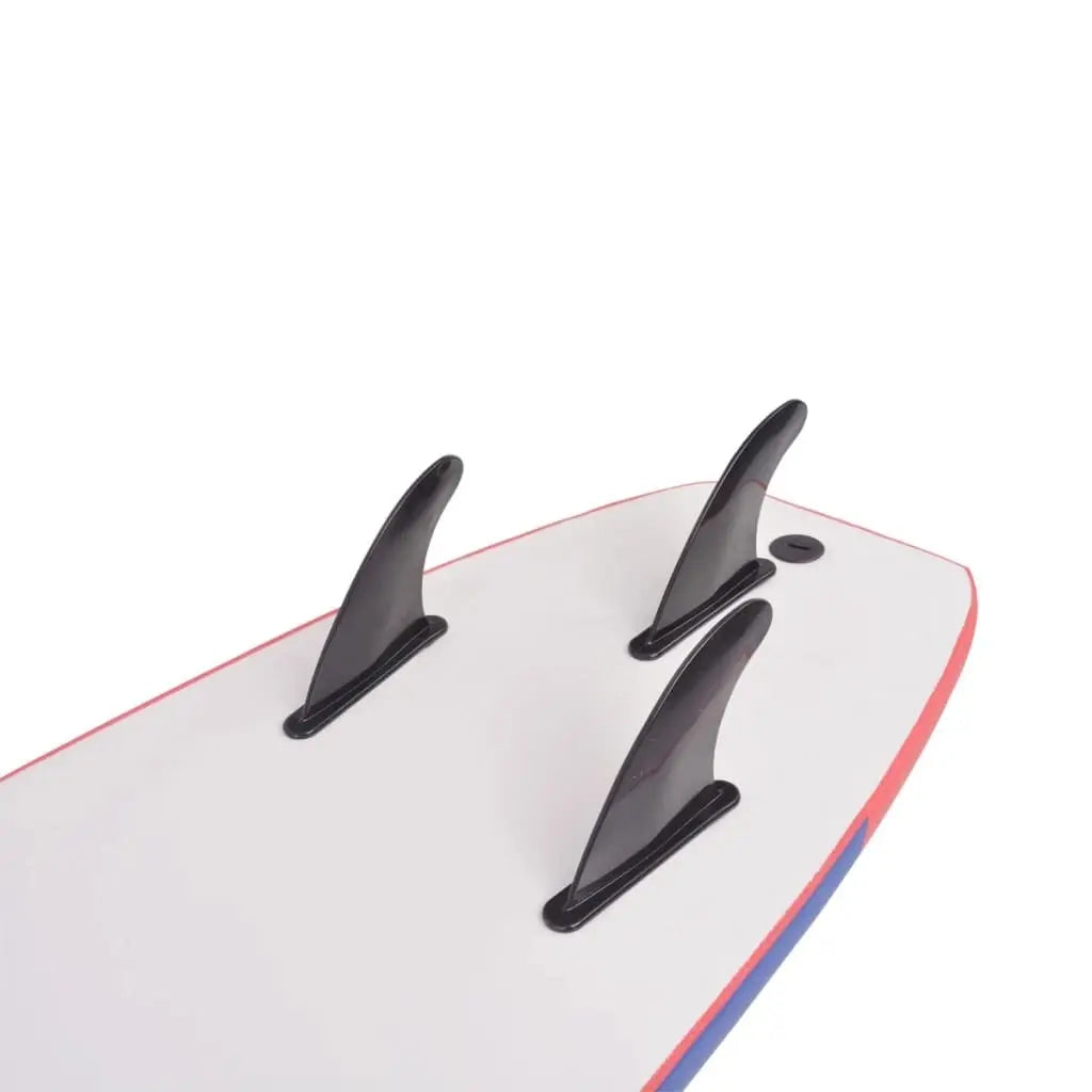 Stand Up Surf Boards, Surfboard Blue and Red 66.9" x 18.4" x 3.1" (L x W x T) Detachable Fin Sups Doba