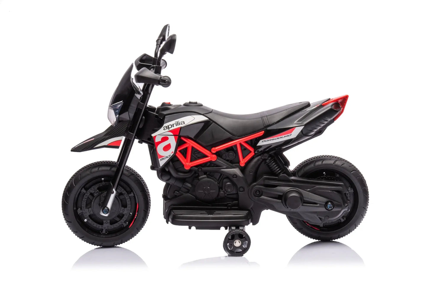 Kids Red, Licensed Aprilia Electric Motorcycle, 6V Kids Motorcycle, Ride On Toy w/Training Wheels, LED Lights, Sounds & Music, Battery Powered Dirt Bike for Boys & Girls Doba