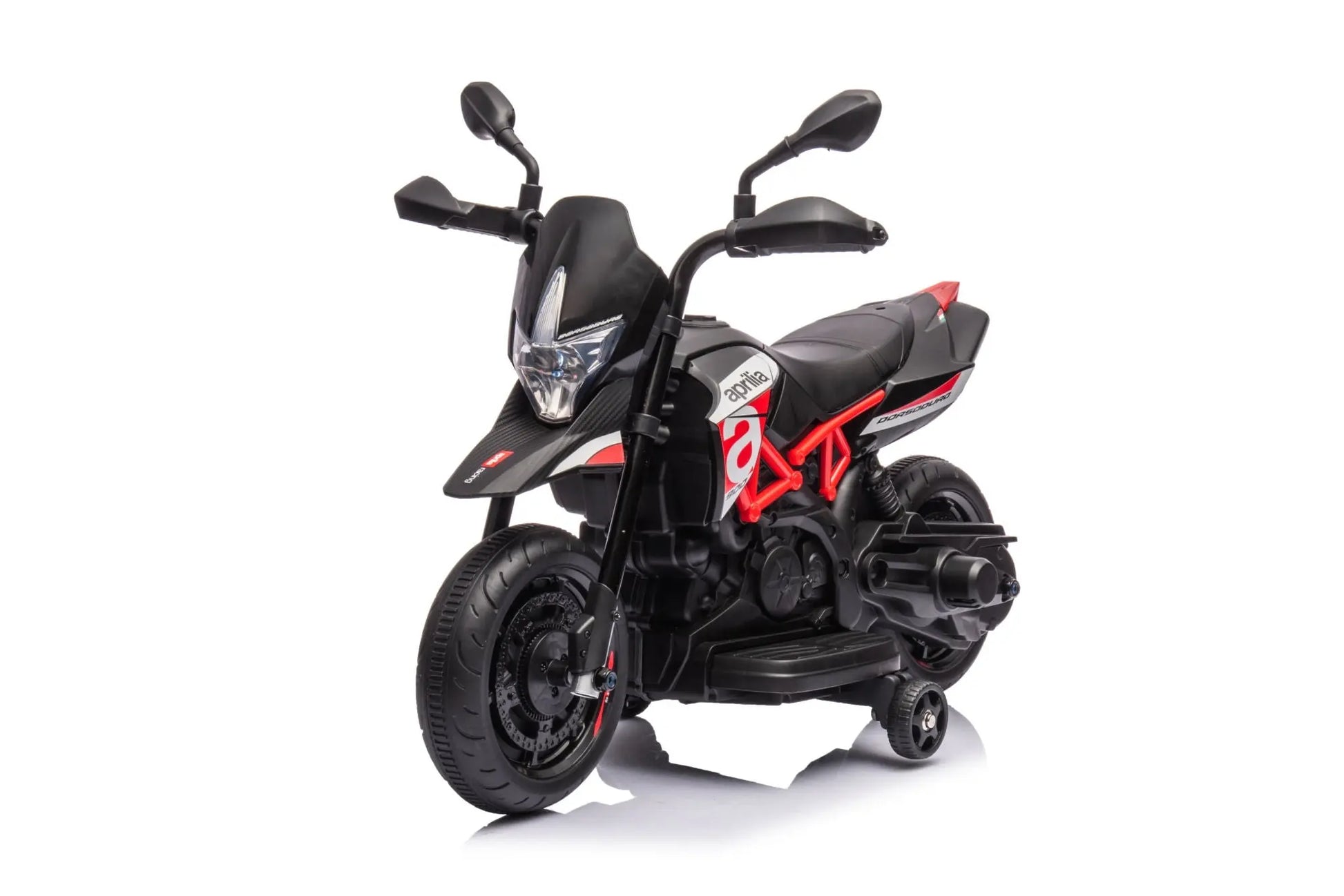 Kids Red, Licensed Aprilia Electric Motorcycle, 6V Kids Motorcycle, Ride On Toy w/Training Wheels, LED Lights, Sounds & Music, Battery Powered Dirt Bike for Boys & Girls Doba