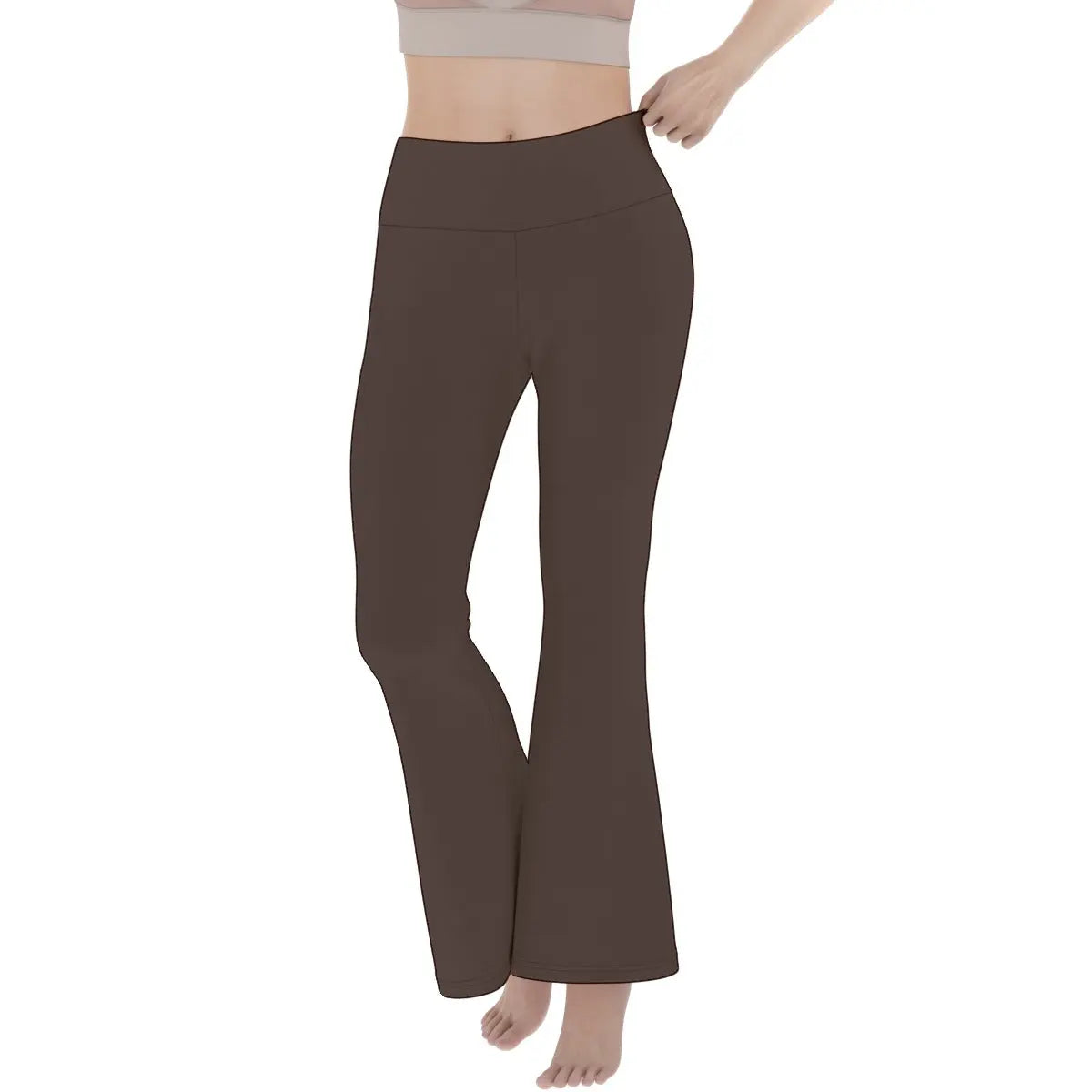 Trangware Women's Flare Yoga Pants, Brown Yoycol