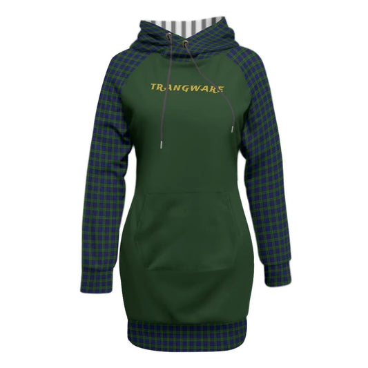 Trangware Women's Pullover Hoodie With Raglan Sleeve, Blue Green Tartan 2 Yoycol