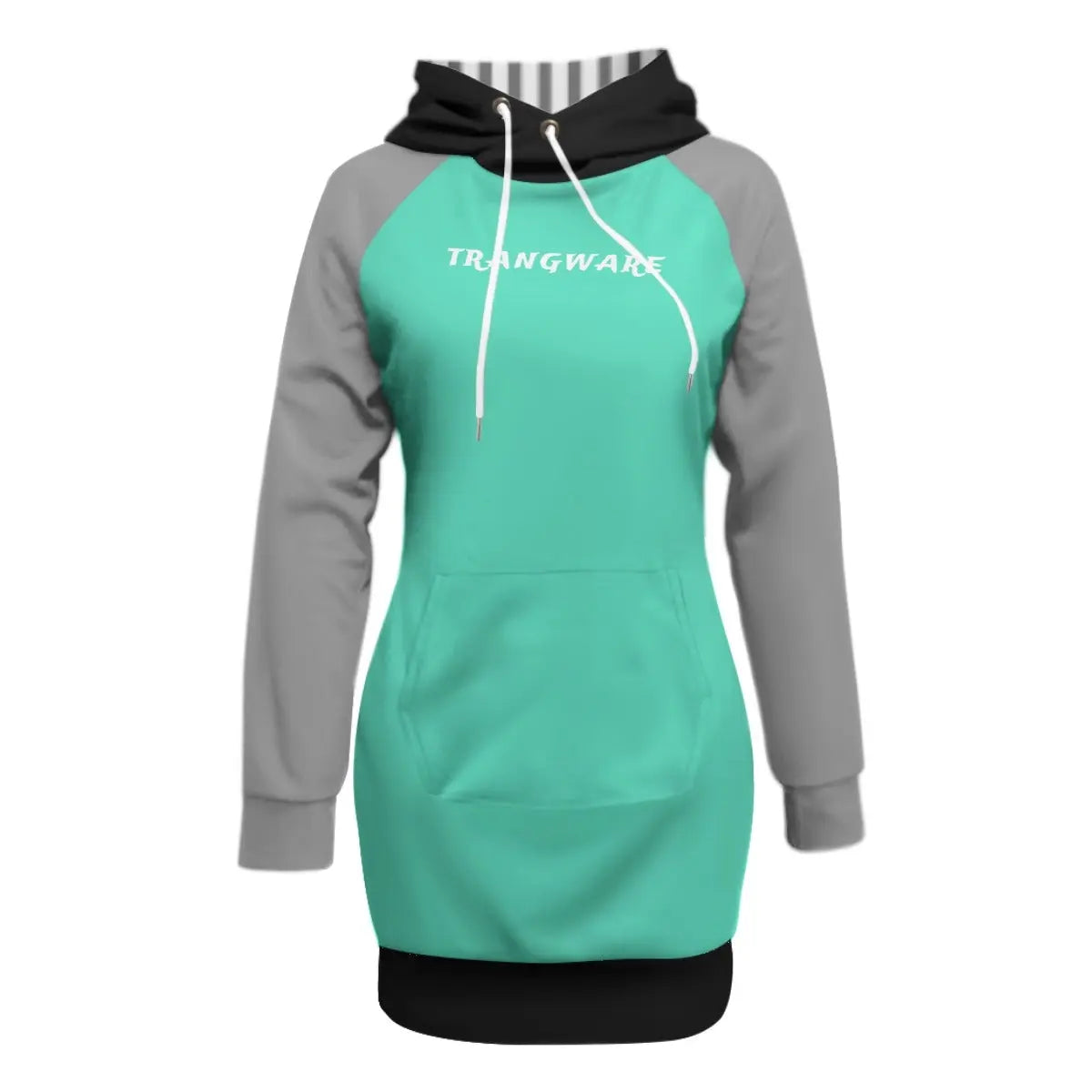 Trangware Women's Pullover Hoodie With Raglan Sleeve, Champ Light Green/Gray/Black Yoycol