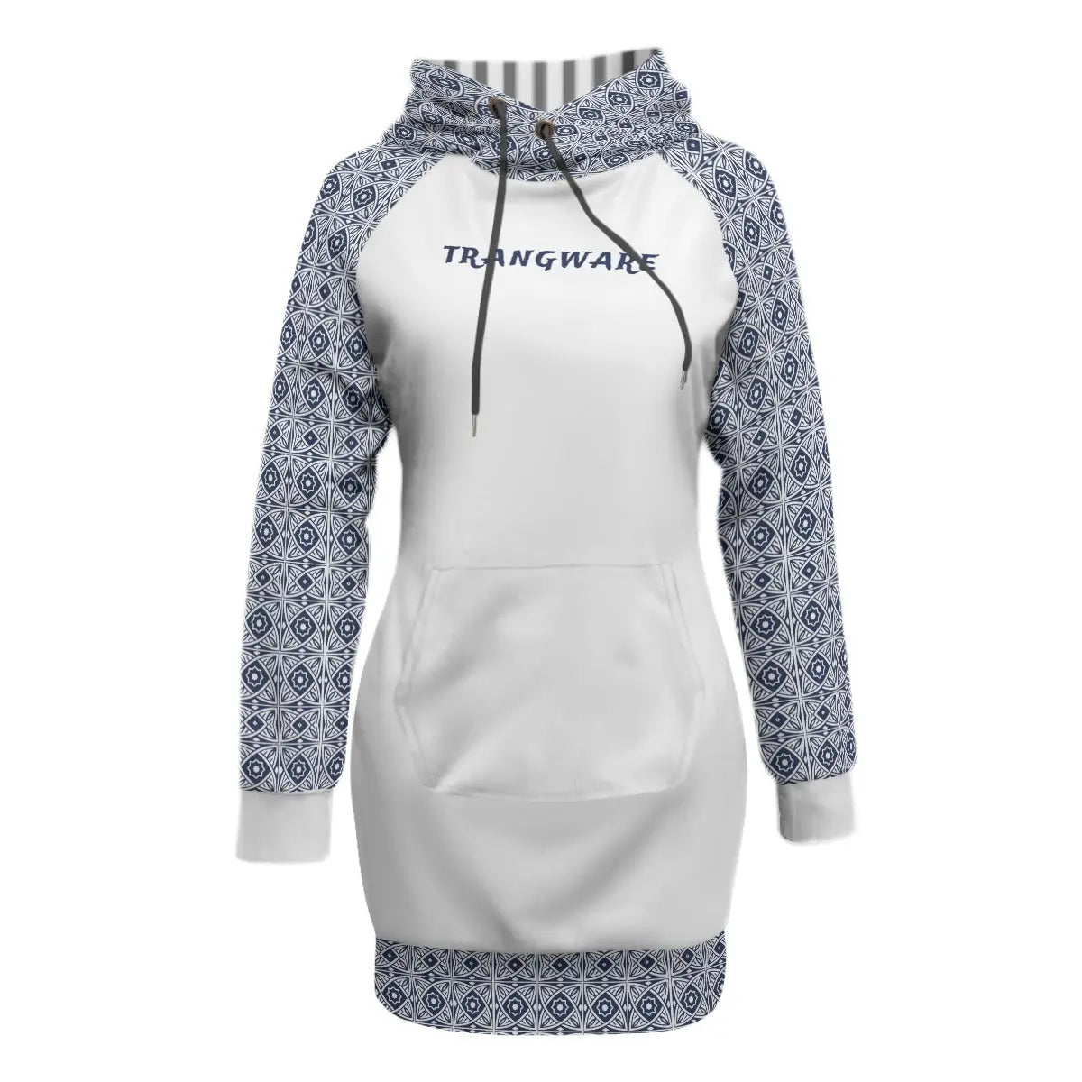 Trangware Women's Pullover Hoodie With Raglan Sleeve, Flare Blue Women Yoycol