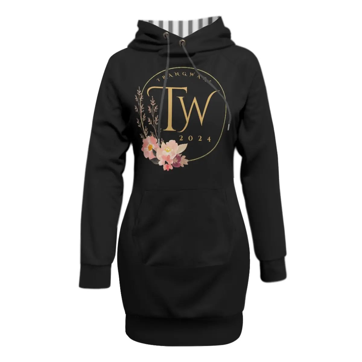 Trangware Women's Pullover Hoodie With Raglan Sleeve, Flower Logo Yoycol