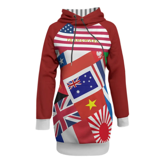 Trangware Women's Pullover Hoodie With Raglan Sleeve, International Women Red Yoycol