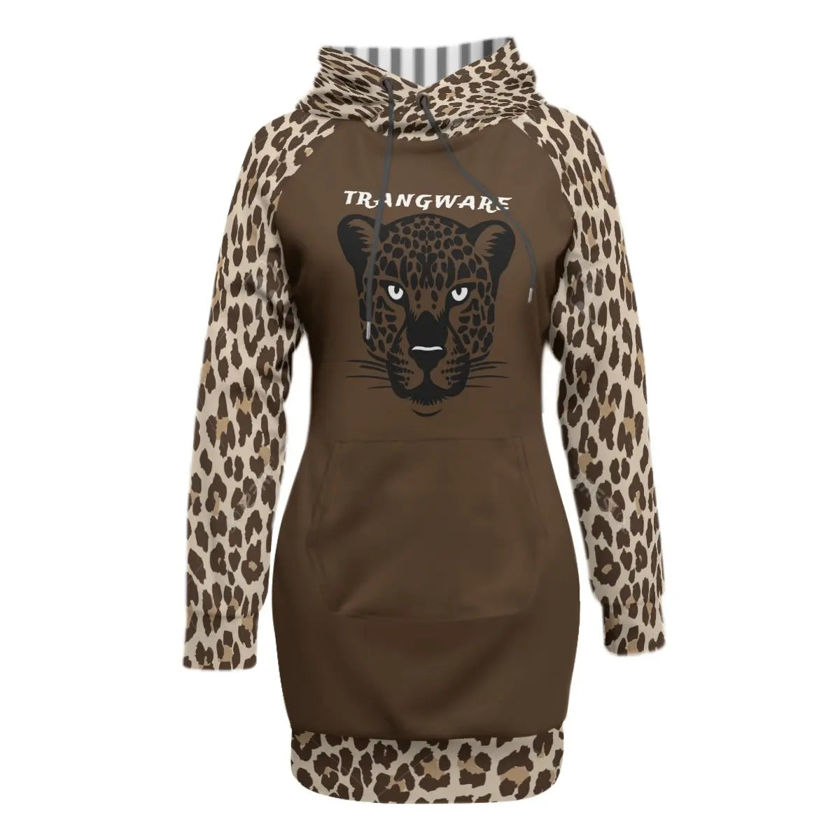 Trangware Women's Pullover Hoodie With Raglan Sleeve, Leopard 2 Yoycol